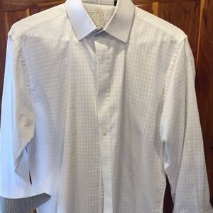 English Laundrey white on white check shirt 16.5 L